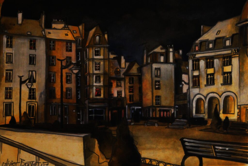 « Saint-Malo... by night », encres, 40x50 cm